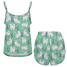 Load image into Gallery viewer, Flower Garden Samoyed Women's Cami and Shorts Pajama Set-19