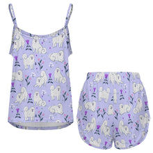 Load image into Gallery viewer, Flower Garden Samoyed Women's Cami and Shorts Pajama Set-7
