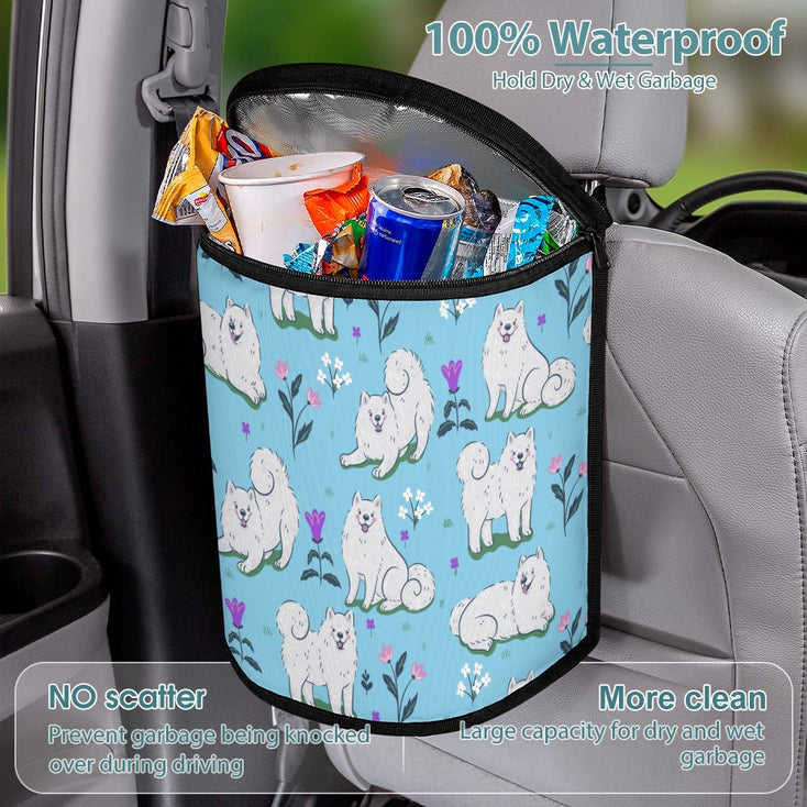 Flower Garden Samoyeds Multipurpose Car Storage Bag-23