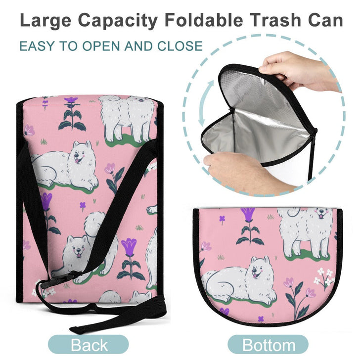 Flower Garden Samoyeds Multipurpose Car Storage Bag-9