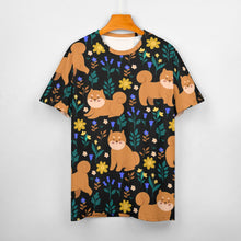 Load image into Gallery viewer, Flower Garden Shiba Inu All Over Print Women&#39;s Cotton T-Shirt - 5 Colors-Apparel-Apparel, Shiba Inu, Shirt, T Shirt-13