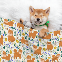 Load image into Gallery viewer, Flower Garden Shiba Inu Blanket for Dog-Dog Blanket-Blankets,Home Decor,Shiba Inu-1
