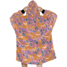 Load image into Gallery viewer, Flower Garden Shiba Inu Blanket Hoodie-12