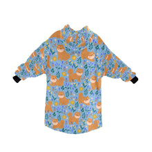 Load image into Gallery viewer, Flower Garden Shiba Inu Blanket Hoodie-14