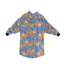 Load image into Gallery viewer, Flower Garden Shiba Inu Blanket Hoodie-18
