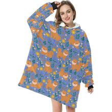 Load image into Gallery viewer, Flower Garden Shiba Inu Blanket Hoodie-20