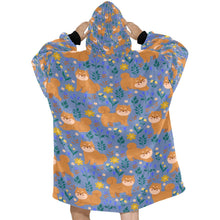 Load image into Gallery viewer, Flower Garden Shiba Inu Blanket Hoodie-21