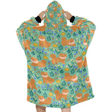 Load image into Gallery viewer, Flower Garden Shiba Inu Blanket Hoodie-24