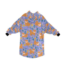 Load image into Gallery viewer, Flower Garden Shiba Inu Blanket Hoodie-26