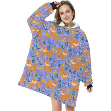 Load image into Gallery viewer, Flower Garden Shiba Inu Blanket Hoodie-27