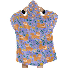 Load image into Gallery viewer, Flower Garden Shiba Inu Blanket Hoodie-28