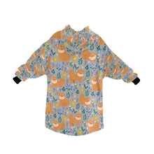 Load image into Gallery viewer, Flower Garden Shiba Inu Blanket Hoodie-31