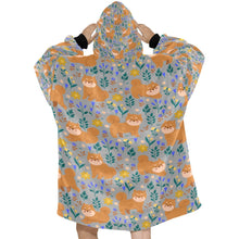 Load image into Gallery viewer, Flower Garden Shiba Inu Blanket Hoodie-32