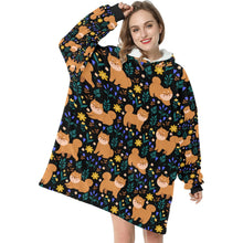 Load image into Gallery viewer, Flower Garden Shiba Inu Blanket Hoodie-35