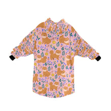Load image into Gallery viewer, Flower Garden Shiba Inu Blanket Hoodie-6