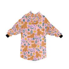 Load image into Gallery viewer, Flower Garden Shiba Inu Blanket Hoodie for Women-Apparel-Apparel, Blankets-2