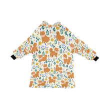 Load image into Gallery viewer, Flower Garden Shiba Inu Blanket Hoodie-Ivory-ONE SIZE-1