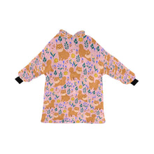 Load image into Gallery viewer, Flower Garden Shiba Inu Blanket Hoodie-Pink-ONE SIZE-5