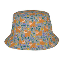 Load image into Gallery viewer, Flower Garden Shiba Inu Bucket Hat-Hats &amp; Caps-Gray-One Size-49