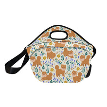 Load image into Gallery viewer, Flower Garden Shiba Inu Neoprene Lunch Bag-5