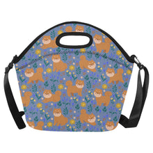 Load image into Gallery viewer, Flower Garden Shiba Inu Neoprene Lunch Bag-CornflowerBlue1-ONESIZE-21