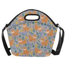 Load image into Gallery viewer, Flower Garden Shiba Inu Neoprene Lunch Bag-DarkGray-ONESIZE-34