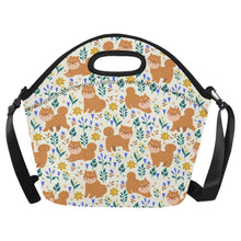 Load image into Gallery viewer, Flower Garden Shiba Inu Neoprene Lunch Bag-Ivory-ONESIZE-1