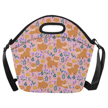 Load image into Gallery viewer, Flower Garden Shiba Inu Neoprene Lunch Bag-Pink-ONESIZE-6