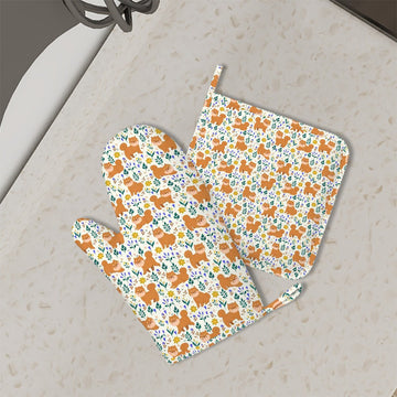 Flower Garden Shiba Inu Oven Mitts And Pot Holder Set 11 360x