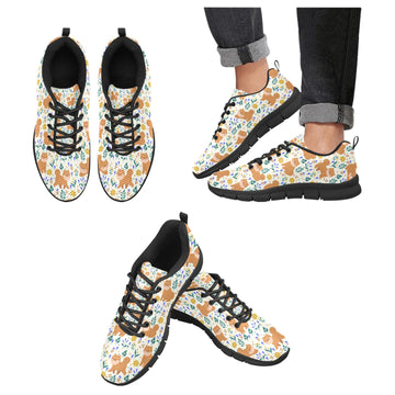 Flower Garden Shiba Inu Womens Breathable Sneakers Ivory Us13 360x
