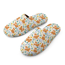 Load image into Gallery viewer, Flower Garden Shiba Inu Women's Cotton Mop Slippers-13