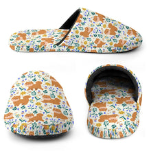 Load image into Gallery viewer, Flower Garden Shiba Inu Women's Cotton Mop Slippers-14