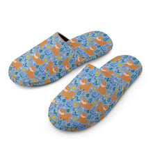 Load image into Gallery viewer, Flower Garden Shiba Inu Women's Cotton Mop Slippers-22