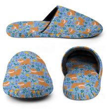 Load image into Gallery viewer, Flower Garden Shiba Inu Women's Cotton Mop Slippers-23