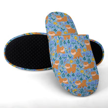 Load image into Gallery viewer, Flower Garden Shiba Inu Women's Cotton Mop Slippers-24