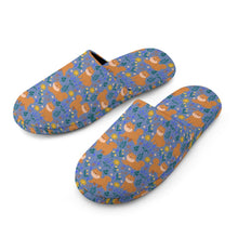 Load image into Gallery viewer, Flower Garden Shiba Inu Women's Cotton Mop Slippers-25