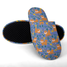 Load image into Gallery viewer, Flower Garden Shiba Inu Women's Cotton Mop Slippers-27
