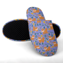 Load image into Gallery viewer, Flower Garden Shiba Inu Women's Cotton Mop Slippers-30