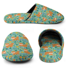 Load image into Gallery viewer, Flower Garden Shiba Inu Women's Cotton Mop Slippers-32