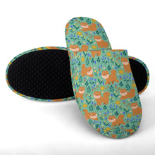 Load image into Gallery viewer, Flower Garden Shiba Inu Women's Cotton Mop Slippers-33
