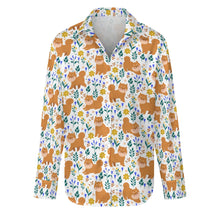 Load image into Gallery viewer, Flower Garden Shiba Inu Women's Shirt-Apparel-Apparel,Dog Mom Gifts,Shiba Inu,Shirt-10