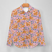 Load image into Gallery viewer, Flower Garden Shiba Inu Women's Shirt-Apparel-Apparel,Dog Mom Gifts,Shiba Inu,Shirt-12