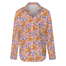 Load image into Gallery viewer, Flower Garden Shiba Inu Women's Shirt-Apparel-Apparel,Dog Mom Gifts,Shiba Inu,Shirt-13