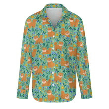 Load image into Gallery viewer, Flower Garden Shiba Inu Women's Shirt-Apparel-Apparel,Dog Mom Gifts,Shiba Inu,Shirt-16