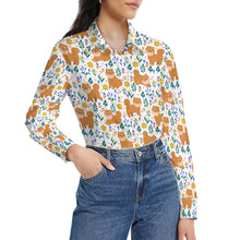 Load image into Gallery viewer, Flower Garden Shiba Inu Women's Shirt-Apparel-Apparel,Dog Mom Gifts,Shiba Inu,Shirt-22