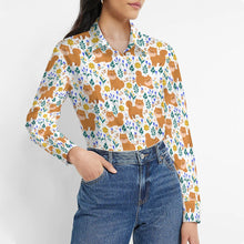 Load image into Gallery viewer, Flower Garden Shiba Inu Women's Shirt-Apparel-Apparel,Dog Mom Gifts,Shiba Inu,Shirt-2