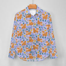 Load image into Gallery viewer, Flower Garden Shiba Inu Women's Shirt-Apparel-Apparel,Dog Mom Gifts,Shiba Inu,Shirt-6