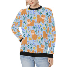Load image into Gallery viewer, Flower Garden Shiba Inus Women&#39;s Sweatshirt-Apparel-Apparel, Shiba Inu, Sweatshirt-LightSteelBlue-XS-6