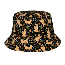 Load image into Gallery viewer, Flower Garden Yellow Labrador Bucket Hat-Hats &amp; Caps-Accessories,Dog Dad Gifts,Dog Mom Gifts,Hats,Labrador-Midnight Black-One Size-41