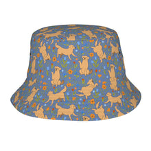 Load image into Gallery viewer, Flower Garden Yellow Labrador Bucket Hat-Hats &amp; Caps-Accessories,Dog Dad Gifts,Dog Mom Gifts,Hats,Labrador-Slate Blue-One Size-49
